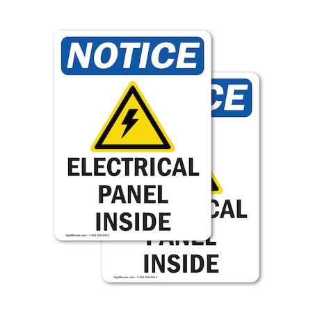 Signmission Electrical Panels Inside Sign With Symbol, 3.5 in W x Rectangle, Vinyl Decal OS-2PACK-NS-D-35-V-11674